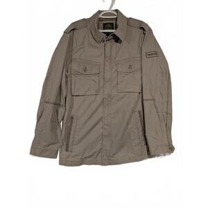 Timberland Lightweight Utility Jacket Tan Mens Medium 100% Cotton Polyester